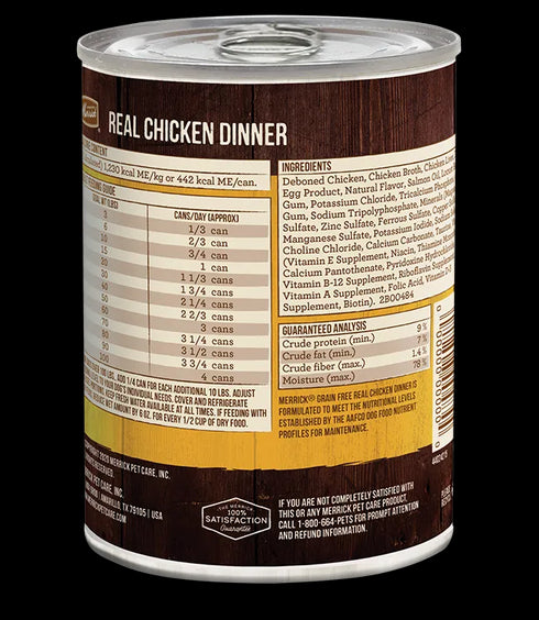 Merrick Wet Dog Food - 96% Real Chicken - 12.7oz Can