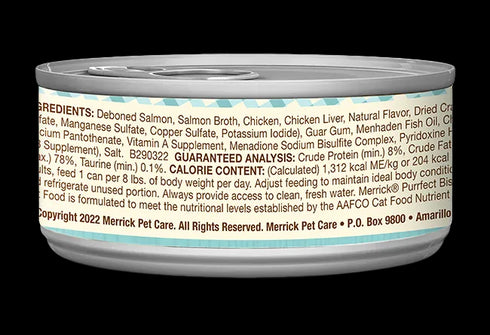 Merrick Purrfect Bistro Grain Free Wet Cat Food - Salmon Paté - 3oz Can