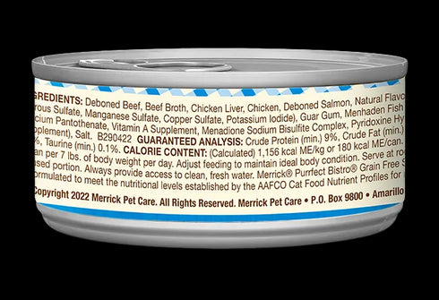 Merrick Purrfect Bistro Grain Free Wet Cat Food - Surf & Turf Paté - 5.5oz Can
