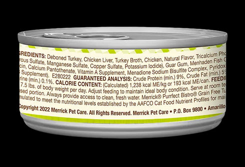 Merrick Purrfect Bistro Grain Free Wet Cat Food - Turkey Paté - 5.5oz Can