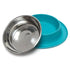 Messy Mutts Silicone & Stainless Steel Dog Feeder Bowl - Medium - Blue - 1.5 Cup Capacity
