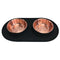 Messy Mutts Double Silicone Dog Feeder Dog Bowl - Large 3 Cups Per Bowl - Copper/Black