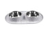 Messy Mutts Double Silicone Dog Feeder with Stainless Bowls - Large 3 Cups Per Day - Marble
