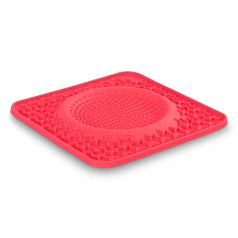 Messy Mutts 10" Therapeutic Dog Lick Bowl Mat - Red