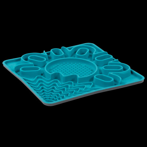 Messy Mutts Framed Spill Resistant Silicone Dog Lickin' Mat - Blue