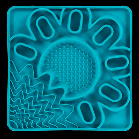 Messy Mutts Framed Spill Resistant Silicone Dog Lickin' Mat - Blue