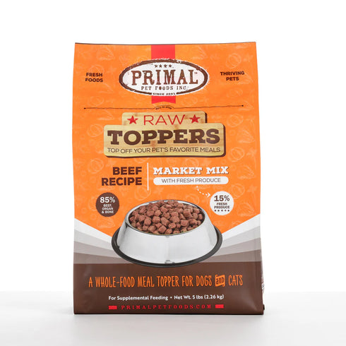 Primal Market Mix Raw Topper Cat & Dog Food - Beef - 5lb Bag