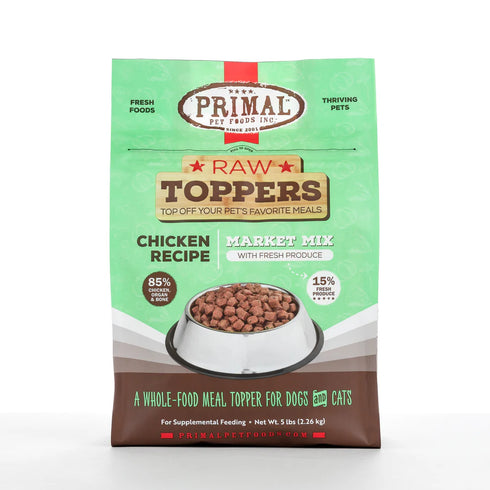 Primal Market Mix Raw Topper Cat & Dog Food - Chicken - 5lb Bag