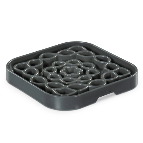 Messy Mutts Cat Interactive Feeder - Square - Grey