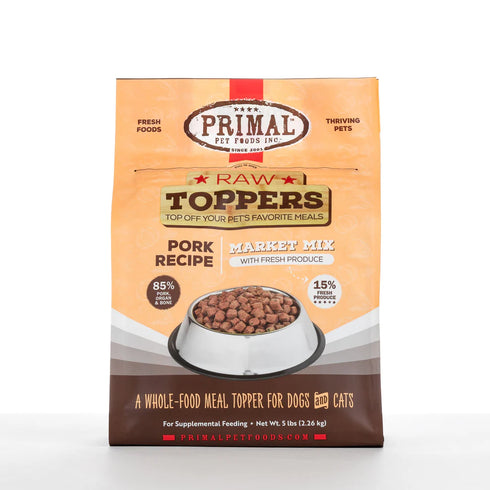 Primal Market Mix Raw Topper Cat & Dog Food - Pork - 5lb Bag