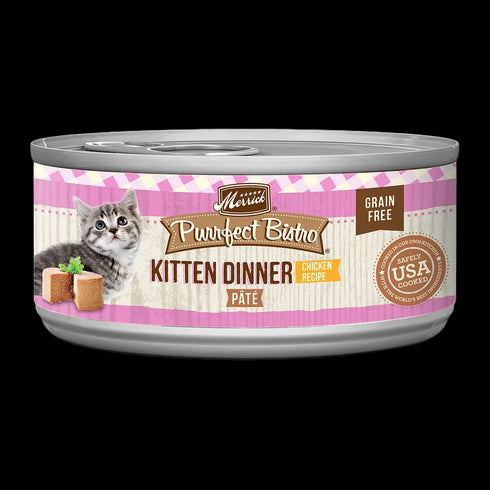 Merrick Purrfect Bistro Grain Free Kitten Wet Cat Food - Chicken Paté - 3oz Can