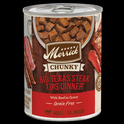 Merrick Classic Grain Free Wet Dog Food - Chunky Big Texas Steak Tips - 12.7oz Can