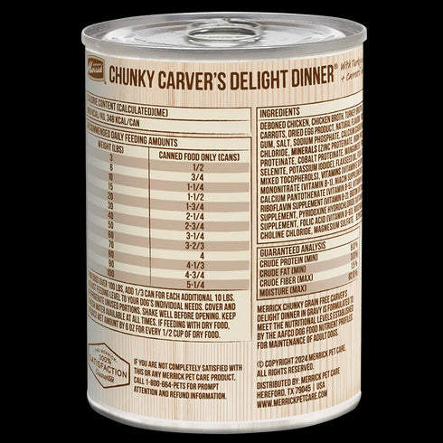 Merrick Classic Grain Free Wet Dog Food - Chunky Carver's Delight - 12.7oz Can