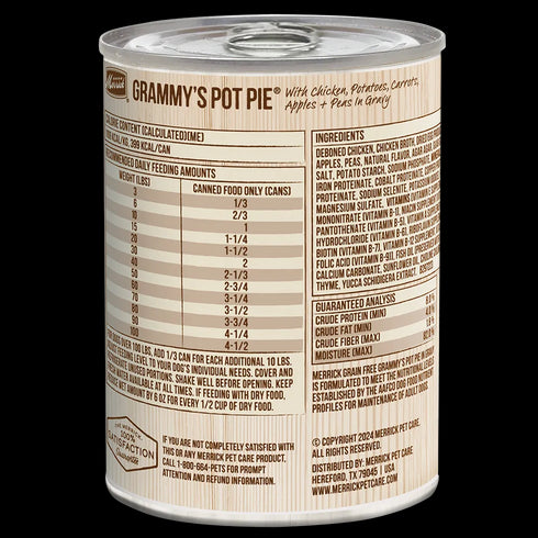 Merrick Classic Grain Free Wet Dog Food - Grammy's Pot Pie - 12.7oz Can