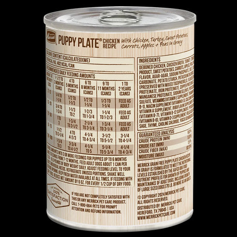 Merrick Classic Grain Free Puppy Plate Wet Dog Food - Chicken - 12.7oz Can