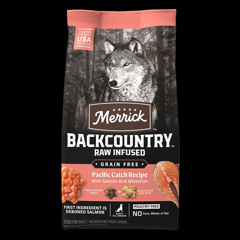 Merrick Backcountry Grain Free Raw Infused Dry Dog Food - Pacific Catch - 20lb Bag