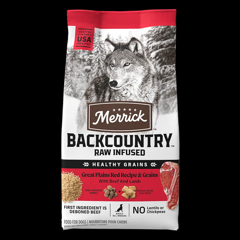 Merrick Backcountry Healthy Grains Raw Infused Dry Dog Food - Great Plains Red - 4lb Bag