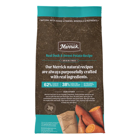 Merrick Grain Free Dry Dog Food - Real Duck & Sweet Potato - 22lb Bag