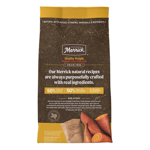 Merrick Grain Free Healthy Weight Dry Dog Food - Beef & Sweet Potato - 22lb Bag