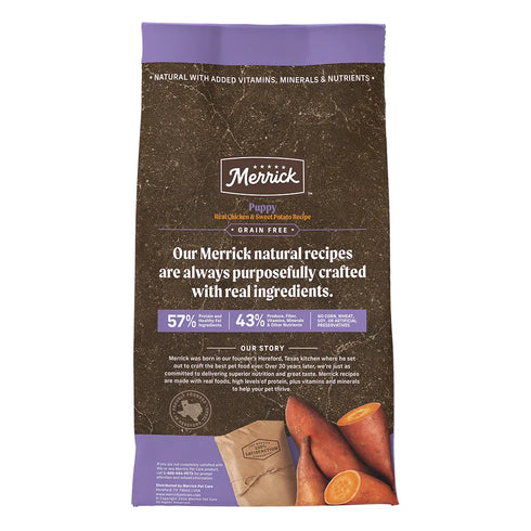 Merrick Grain Free Puppy Dry Dog Food - Real Chicken & Sweet Potato - 22lb Bag
