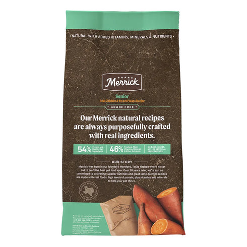 Merrick Grain Free Senior Dry Dog Food - Chicken & Sweet Potato - 22lb Bag