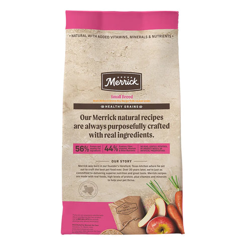 Merrick Classic Healthy Grains Small Breed Recipe - Real Chicken & Brown Rice - 5lb Bag