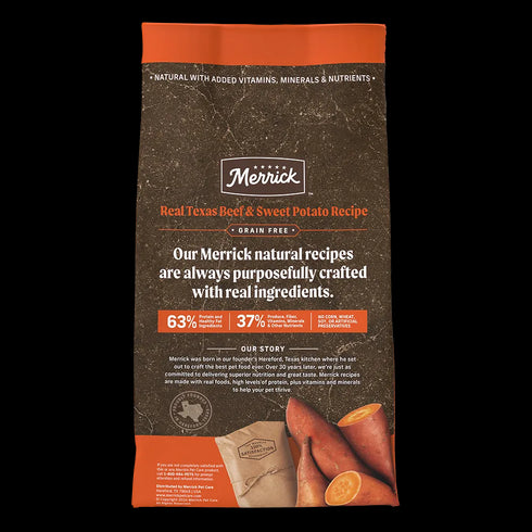 Merrick Grain Free Dry Dog Food - Texas Beef & Sweet Potato - 4lb Bag