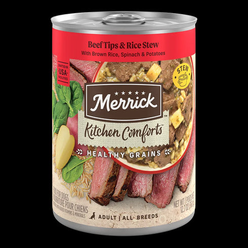 Merrick Kitchen Comforts Wet Dog Food - Beef Tips & Rice Stew - 12.7oz Can