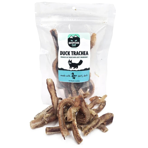 Tuesdays Mountain Cat Duck Trachea Cat Treats - 1oz Pouch