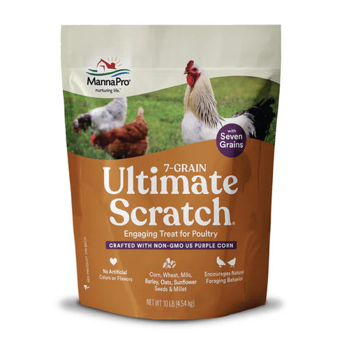 Manna Pro 7-Grain Ultimate Scratch With Corn Treats For Chickens - 10lb Bag