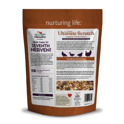 Manna Pro 7-Grain Ultimate Scratch With Corn Treats For Chickens - 10lb Bag