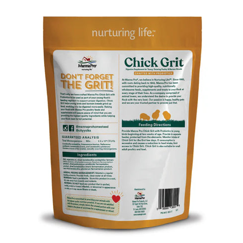 Manna Pro Chick Grit with ProBiotics Supplement For Chickens - 5lb Bag
