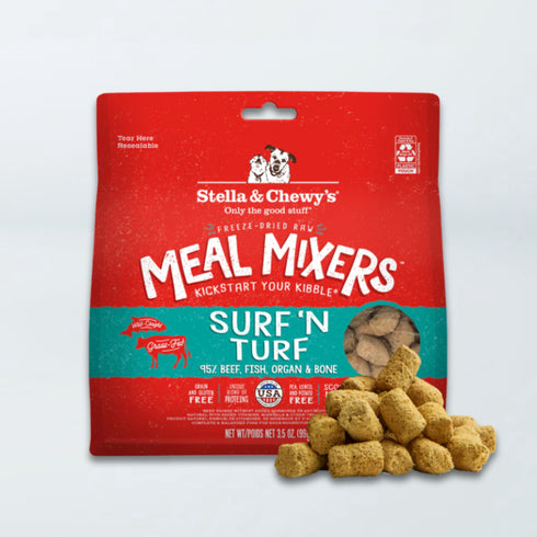 Stella & Chewy's Freeze Dried Raw Meal Mixers Dog Food - Surf ‘n Turf - 18oz Bag