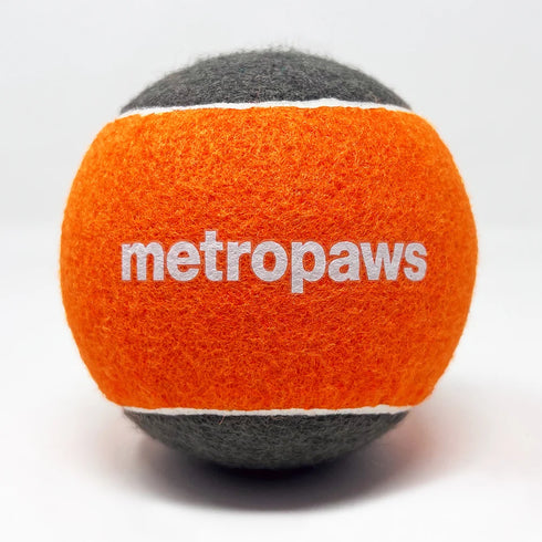 Metro Paws XL Squeaker Tennis Ball Dog Toy - 4" - Orange