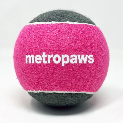 Metro Paws XL Squeaker Tennis Ball Dog Toy - 4" - Pink