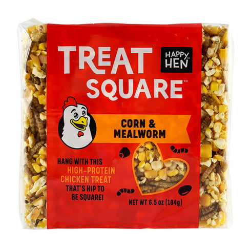 Happy Hen Treats Treat Square Corn & Mealworm Chicken Treats 6.5oz - Poudre Pet and Feed Supply