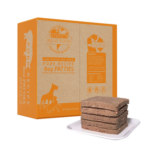 Steve's Real Food Pork Patties Frozen Raw Dog & Cat Food 13.4lb