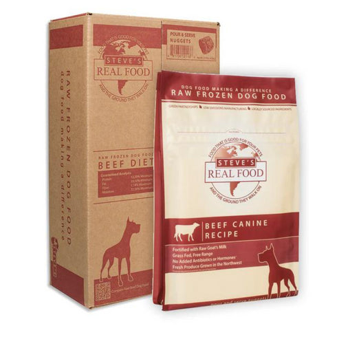 Steve's Real Food Beef Patties Frozen Raw Dog Food 13lb