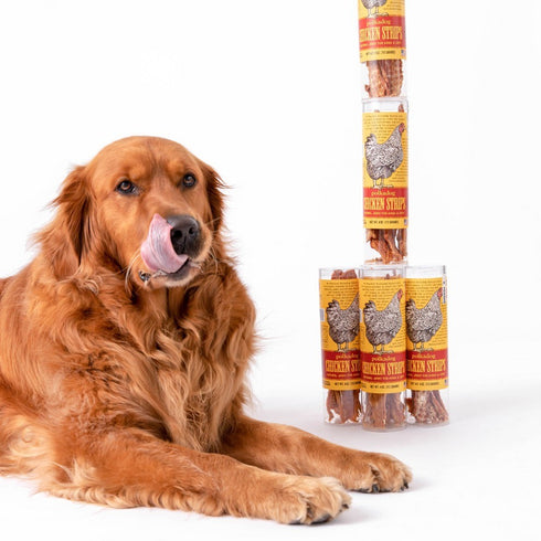 PolkaDog Chicken Strip Jerky Dog Treats 4 oz, tube