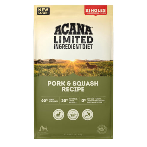 Acana Pork Squash Singles Dry Dog Food 25lb - Poudre Pet and Feed Supply