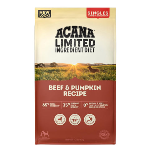 Acana Grain Free Beef Pumpkin Singles Dry Dog Food 25lb - Poudre Pet and Feed Supply