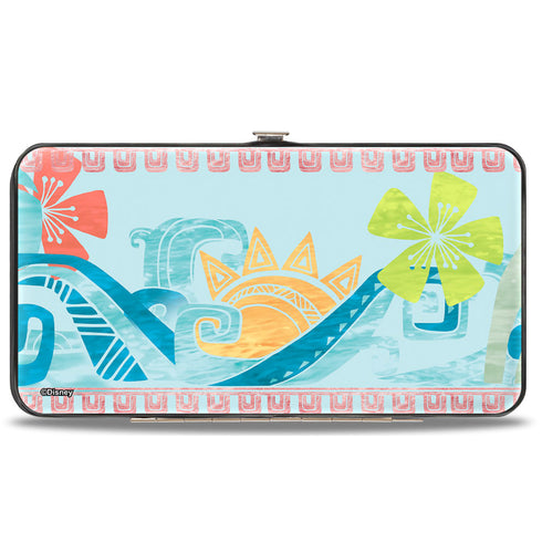 Buckle-Down Hinged Wallet - Moana Voyage Group Pose Tribal Icons Collage