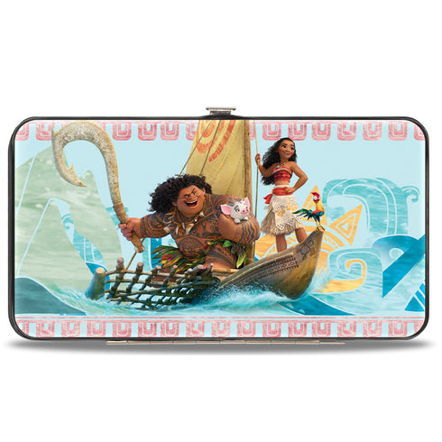 Buckle-Down Hinged Wallet - Moana Voyage Group Pose Tribal Icons Collage