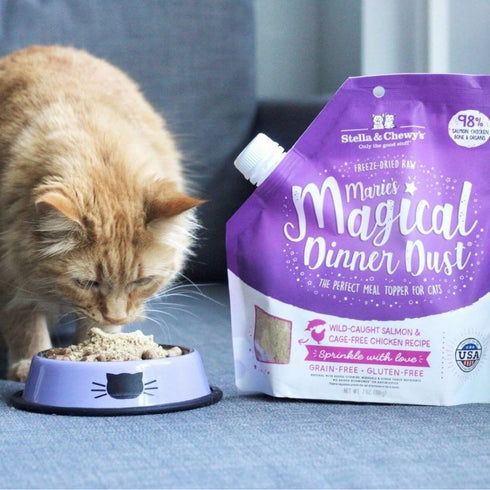 Stella & Chewy's Marie's Magical Dinner Dust Salmon & Chicken Cat Meal Topper 7oz poudrefeed.com 3