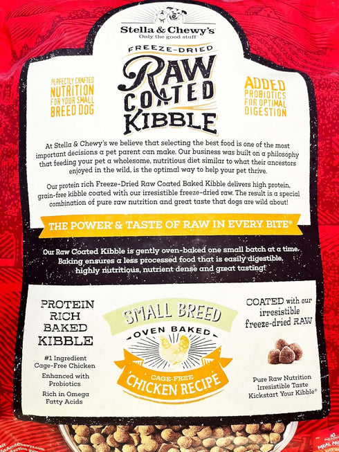 Stella & Chewy's Raw Coated Small Breed Chicken Recipe Dry Dog Food 10lb