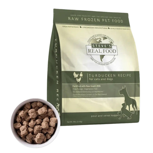 Steve's Real Food Frozen Raw Dog Food Turducken Nuggets 5lb - Poudre Pet & Feed Supply