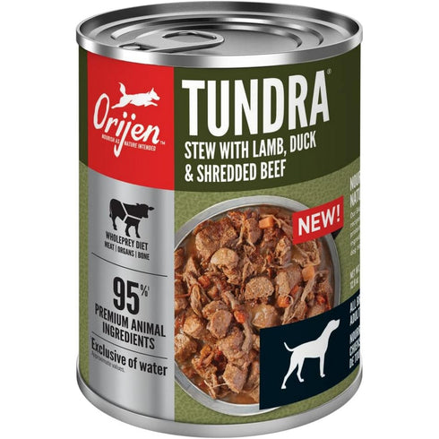 Orijen Duck Lamb Shredded Beef Tundra Canned Dog Food 12.8oz - Poudre Pet and Feed Supply