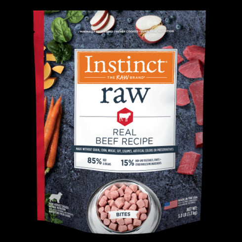 Instinct Dog Food Frozen Beef Bites Raw Dog Food 3lb - Poudre Pet & Feed Supply