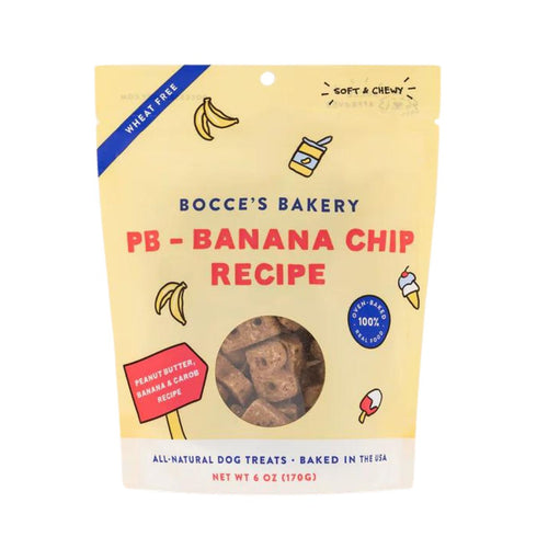 Bocce's Bakery PB-Banana Chip Soft & Chewy Treats for Dogs 6oz - Poudre Pet and Feed Supply