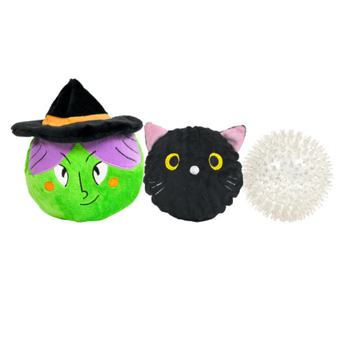 PATCHWORKPET Witch with Black Cat Prickle Ball 5"